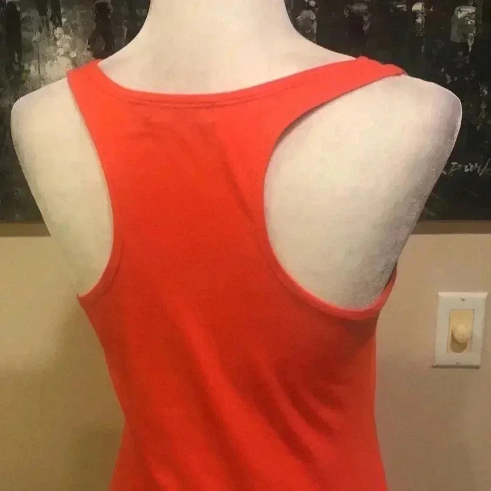 Popular Basics Orange Razor Back Midi Bodycon Dress-Size XL - Picture 7 of 8